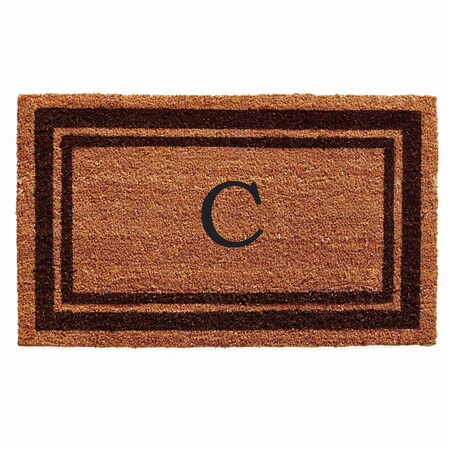Monogram Door Mat, Natural, Brown, 24 in W x 36 in L